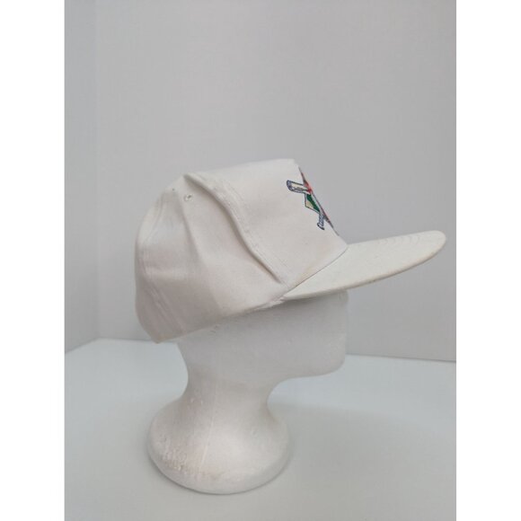 Vintage Seagrams 7 Baseball with 2 Bats Logo Men White Adj Snapback Cap Hat - Picture 6 of 9